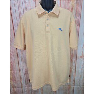 Tommy Bahama Mens Large Supima Cotton Orange Polo Shirt
